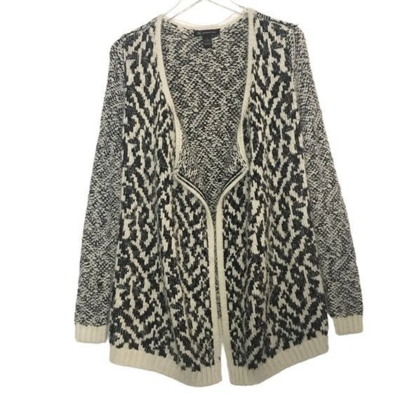 INC International Concepts Mixed Contrast Knit Open Front Cozy Cardigan Size Sma - Picture 1 of 6